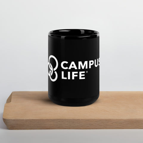 Campus Life Black Glossy Mug