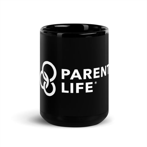Parent Life Black Glossy Mug